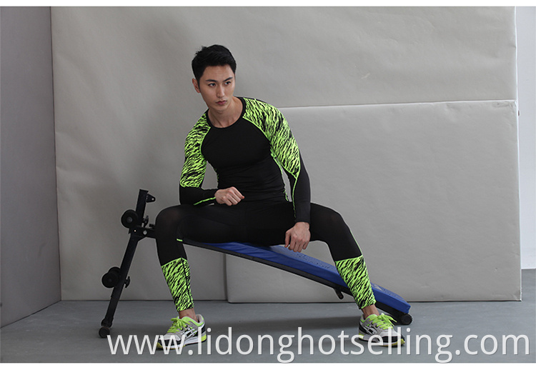 LiDong custom your own design fashion mens fitness gym clothing long sleeve